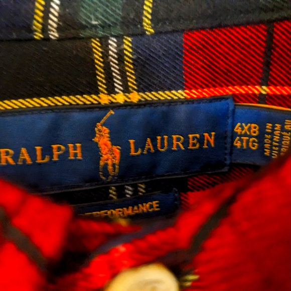 Ralph Lauren performance long sleeve plaid flannel 4xb - Picture 5 of 5